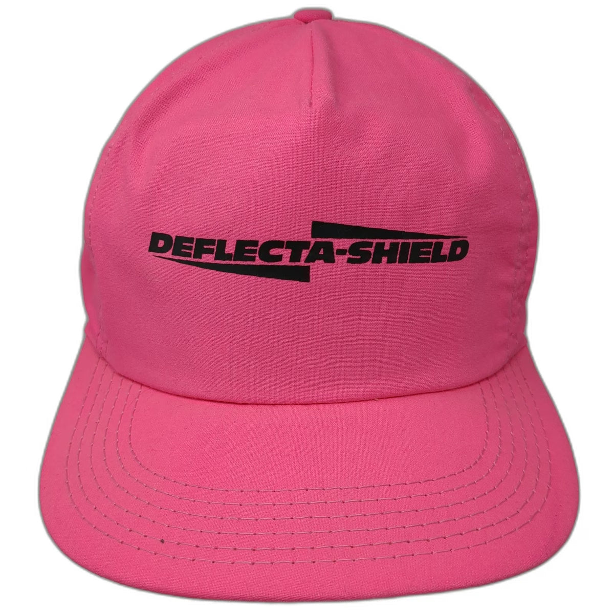 Deflecta-Shield 5 Panel Pink One Size Snapback Hat Printed Logo Mesh Support