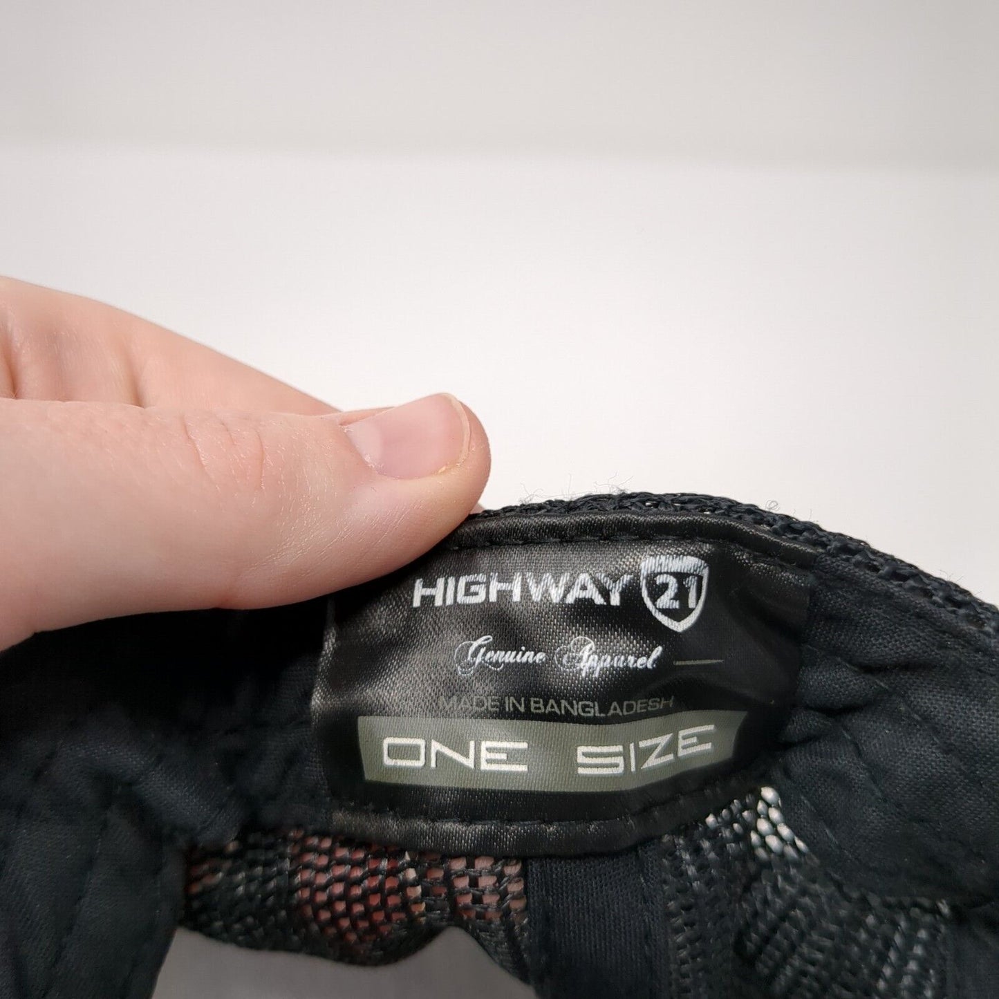 Highway 21 Snapback Trucker Hat Black One Size Adjustable Embroidered Mesh Back