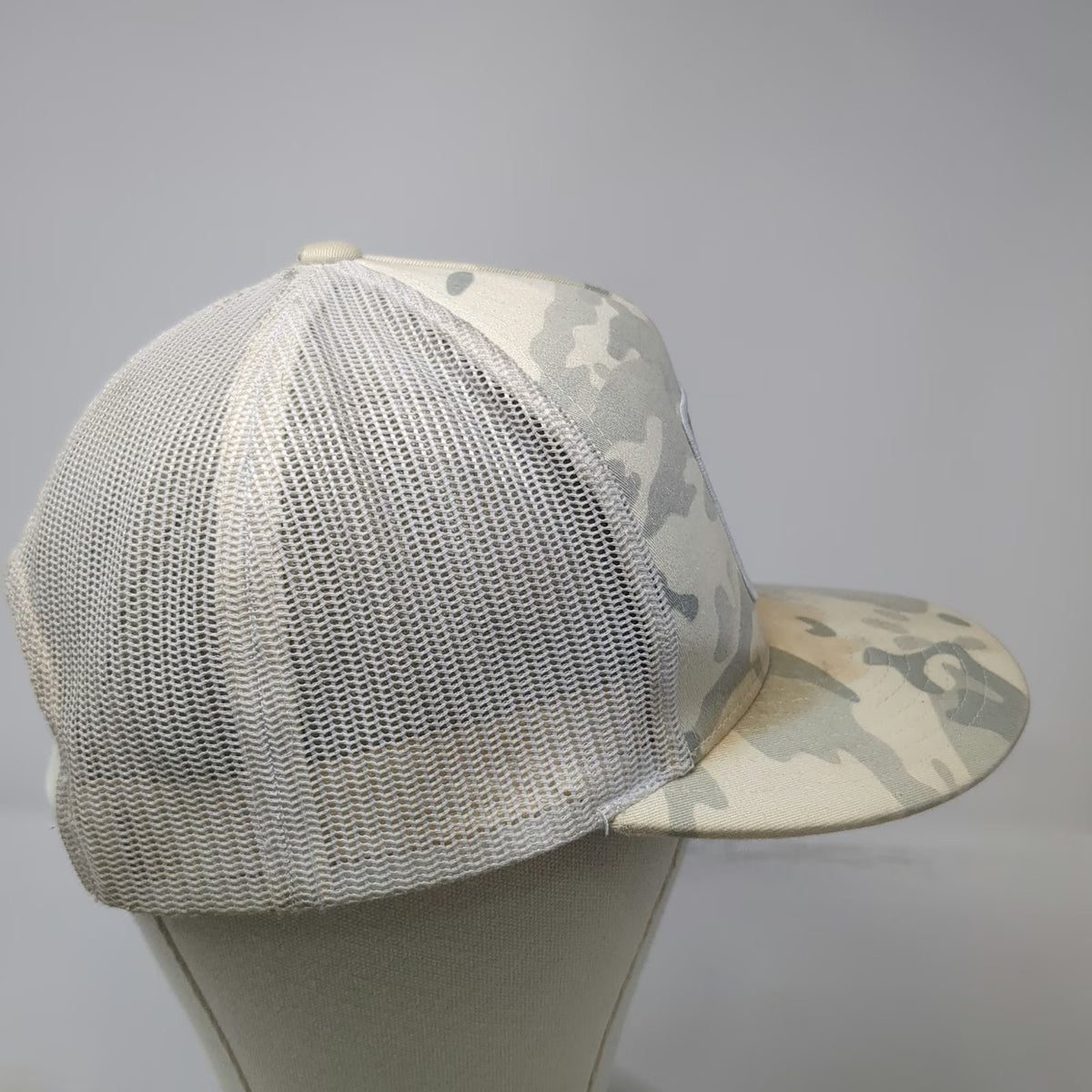 Yupoong Trucker Hat Beige Gray Camo One Size Midnight Pipeline Mudflap Girl