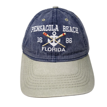 Pensacola Beach Florida 1686 Slideback Hat Blue One Size Embroidered