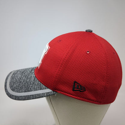 Nebraska Cornhuskers NCAA New Era Red Gray L Hat 39THIRTY Stretch Curved Brim