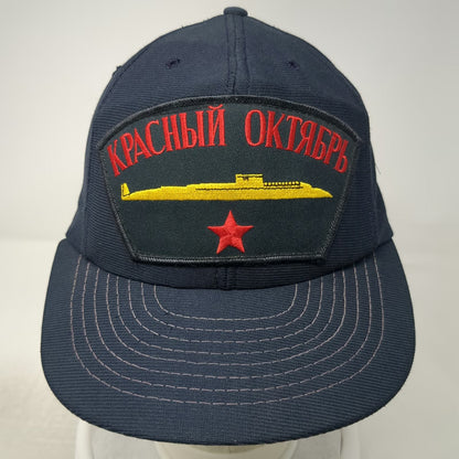 Snapback Blue Red October Submarine Star Made USA Hat Movie Russian Vintage