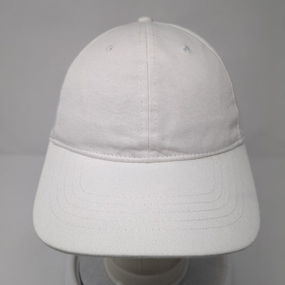 Unbranded Strapback Hat White One Size Adjustable Vented Holes 6 Panel Blank