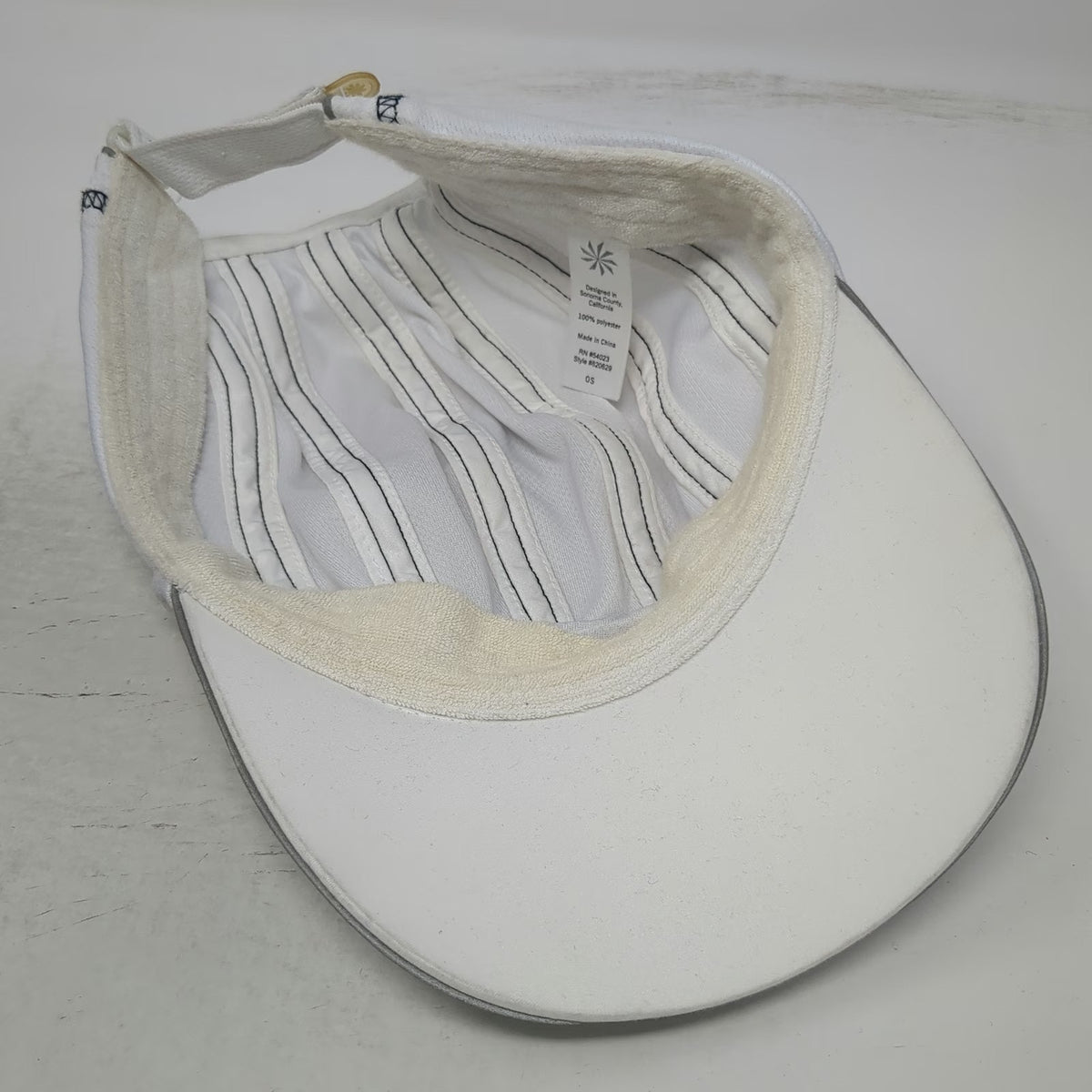 Athleta Baseball Cap White One Size Performance Running Contrast Stitch Hat