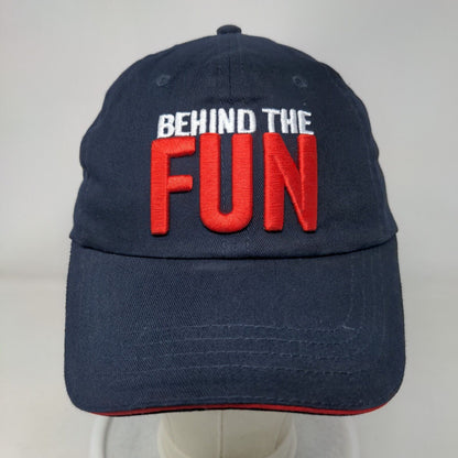 Behind The Fun Strapback Hat Blue OSFM Embroidered Adjustable Carnival