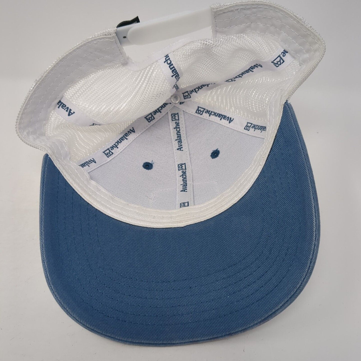 Avalanche Patch Snapback Trucker Hat Blue One Size Mesh Back Adjustable