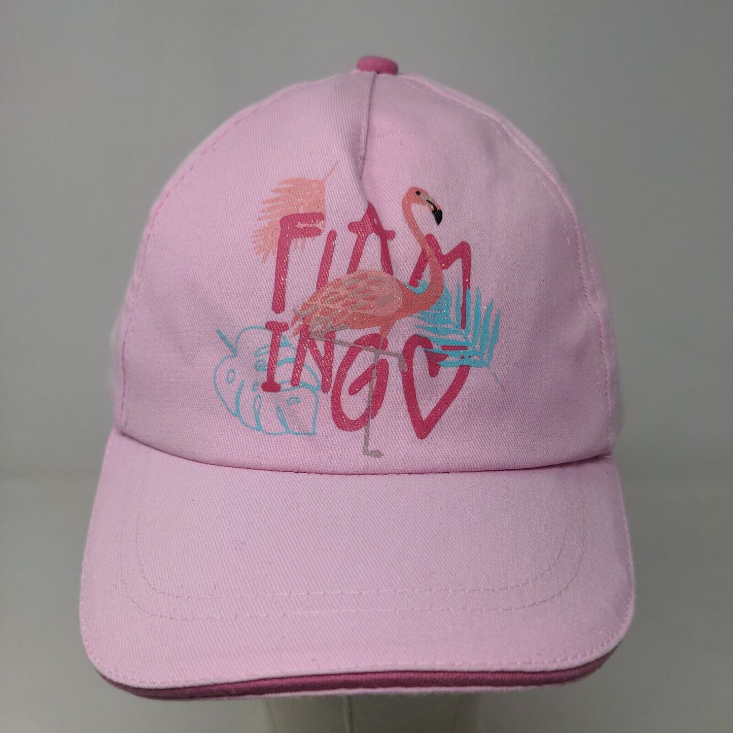 Unbranded Girl's Strapback Hat Pink Size 54 Graphic Flamingo Logo Cotton