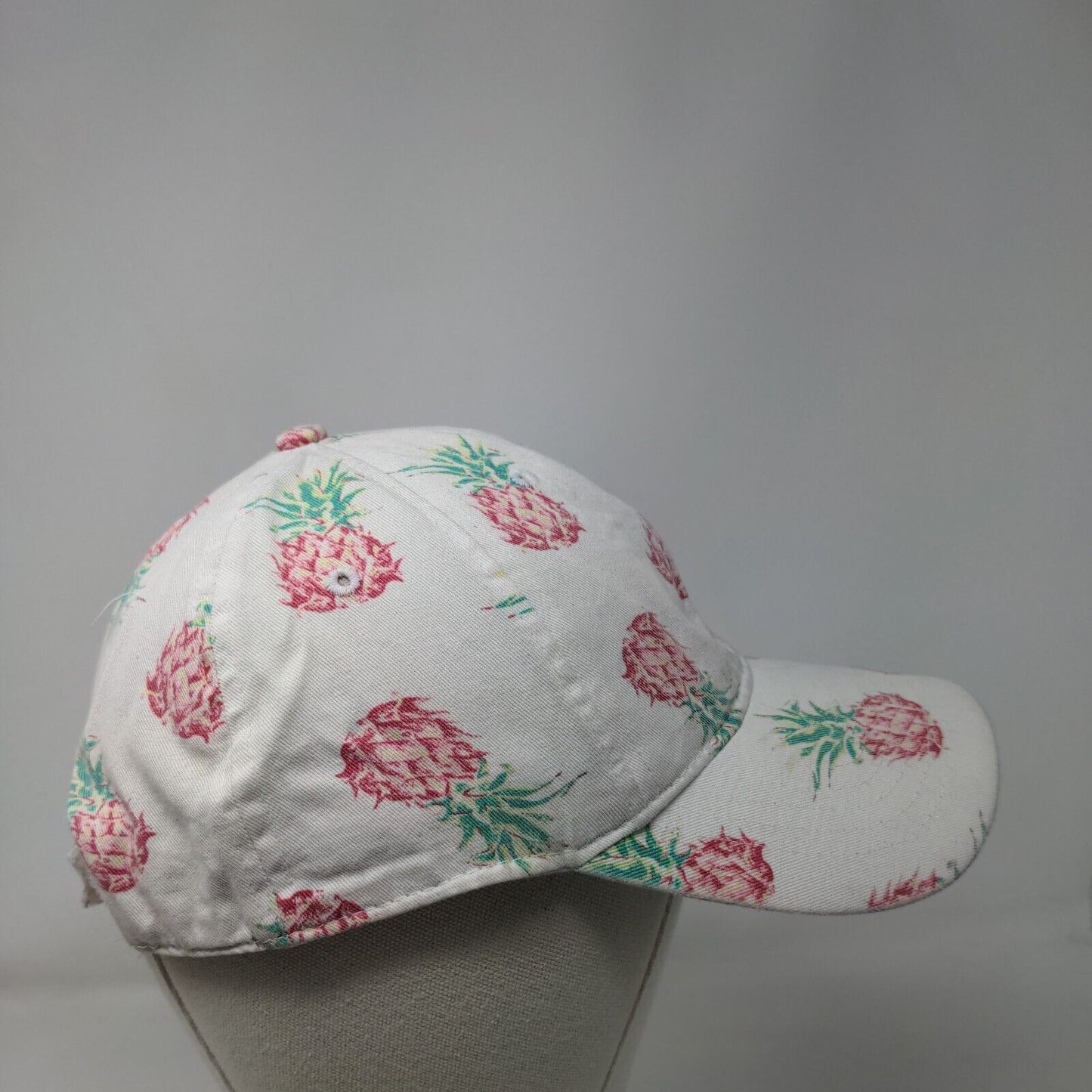 Pineapple AOP Strapback Hat Multicolor OSFM Adjustable Vent Holes