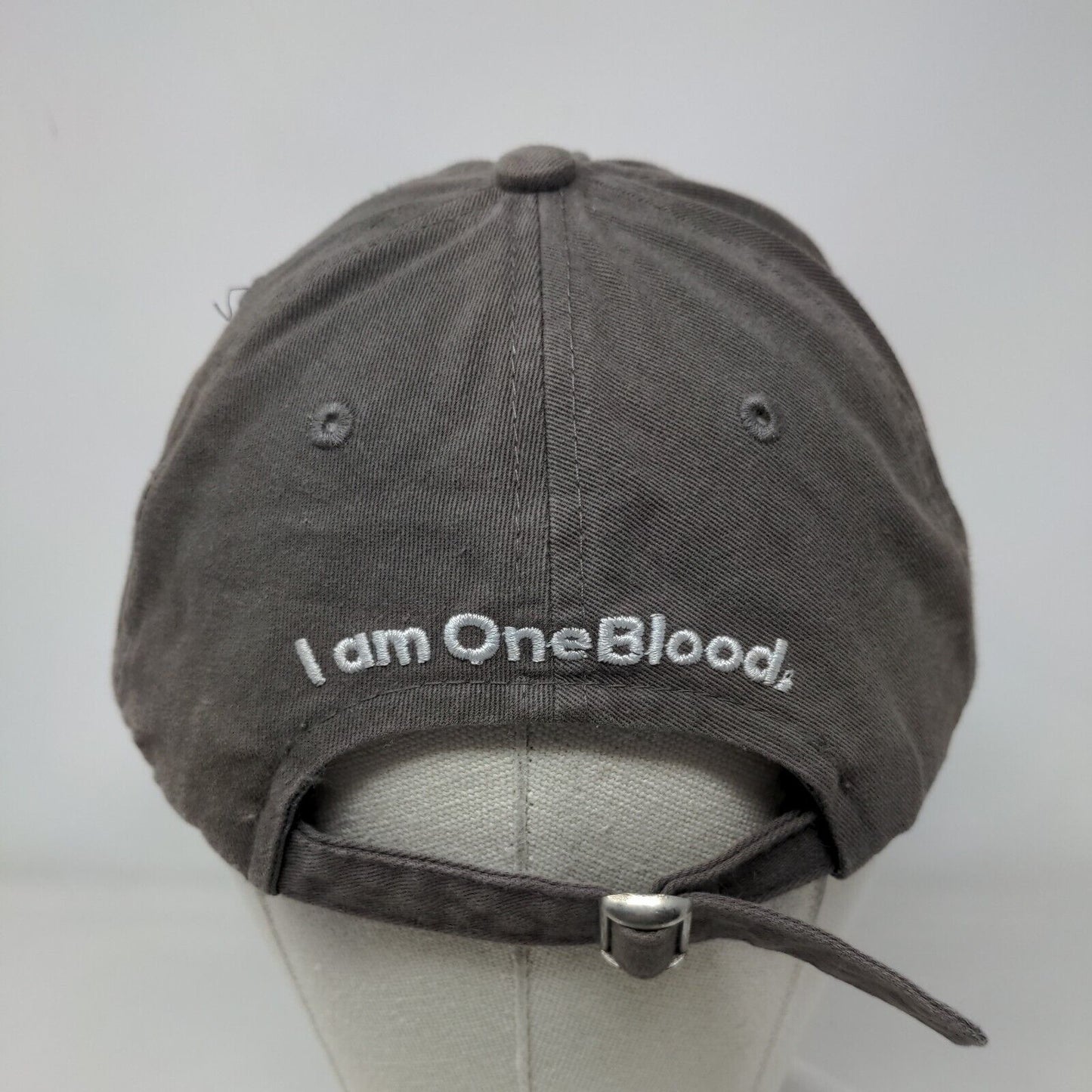 Hero Slideback Hat Gray One Size Embroidered I Am One Blood 6 Panel