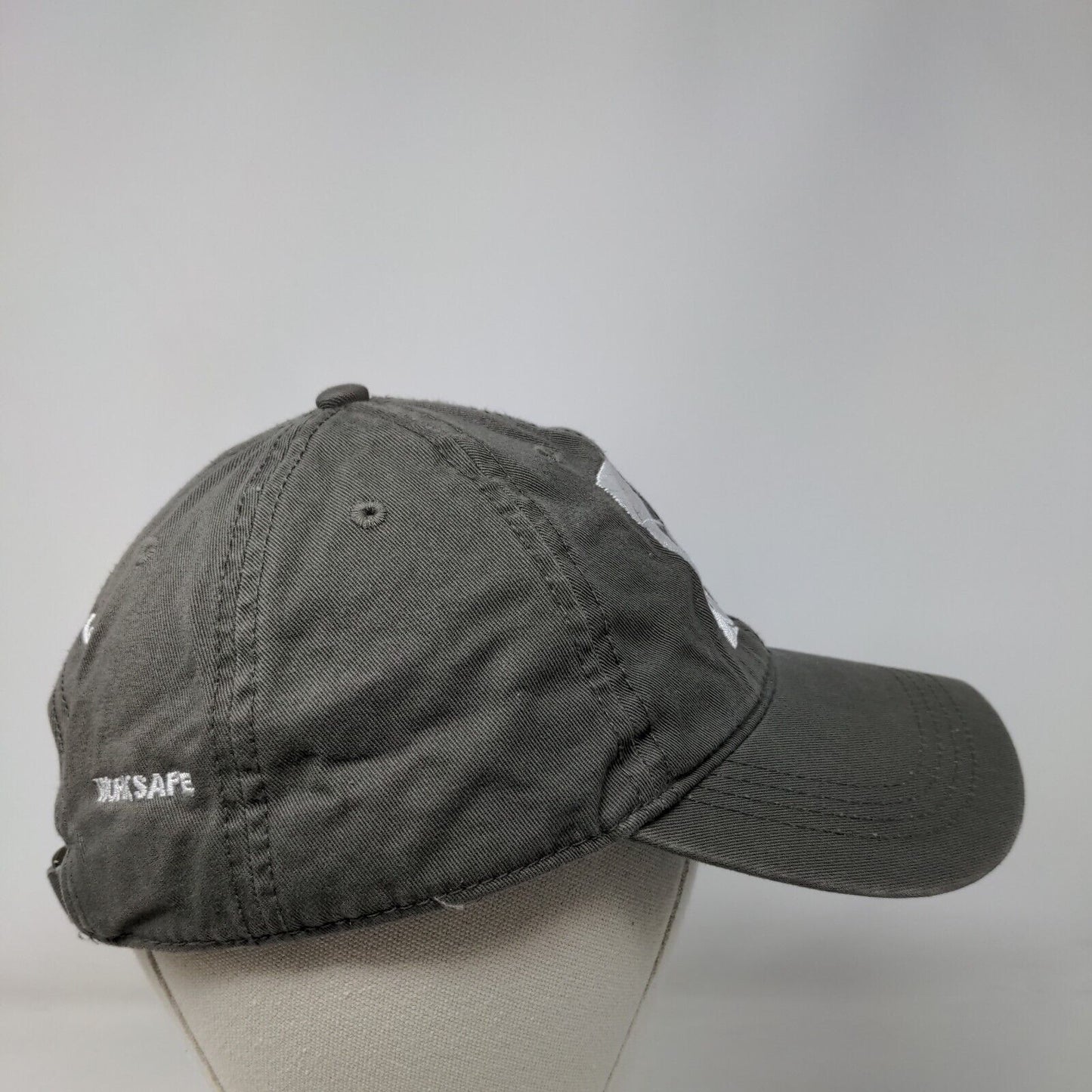 Eldeco Slideback Hat Gray One Size Embroidered Live Safe Cap America
