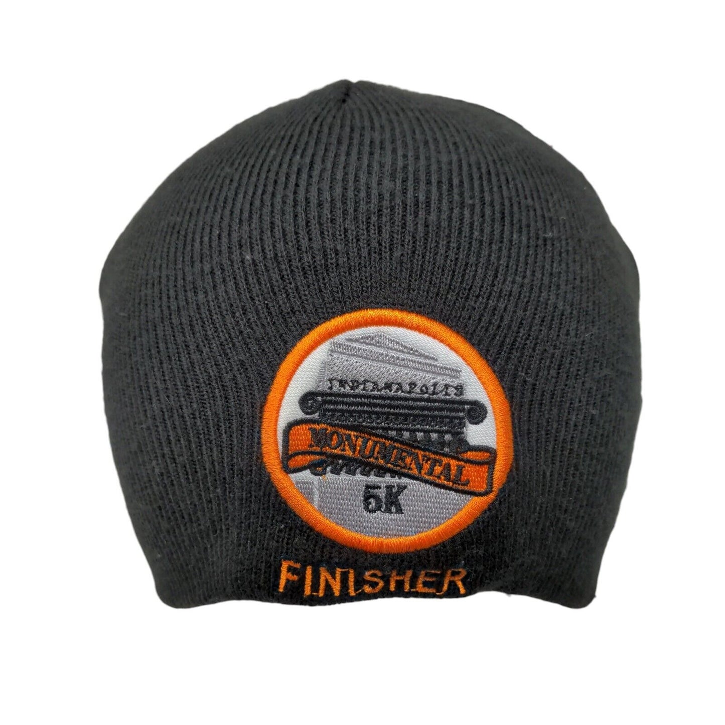 Indianapolis Monumental 5K Finisher Knit Beanie Hat Black One Size Embroidered