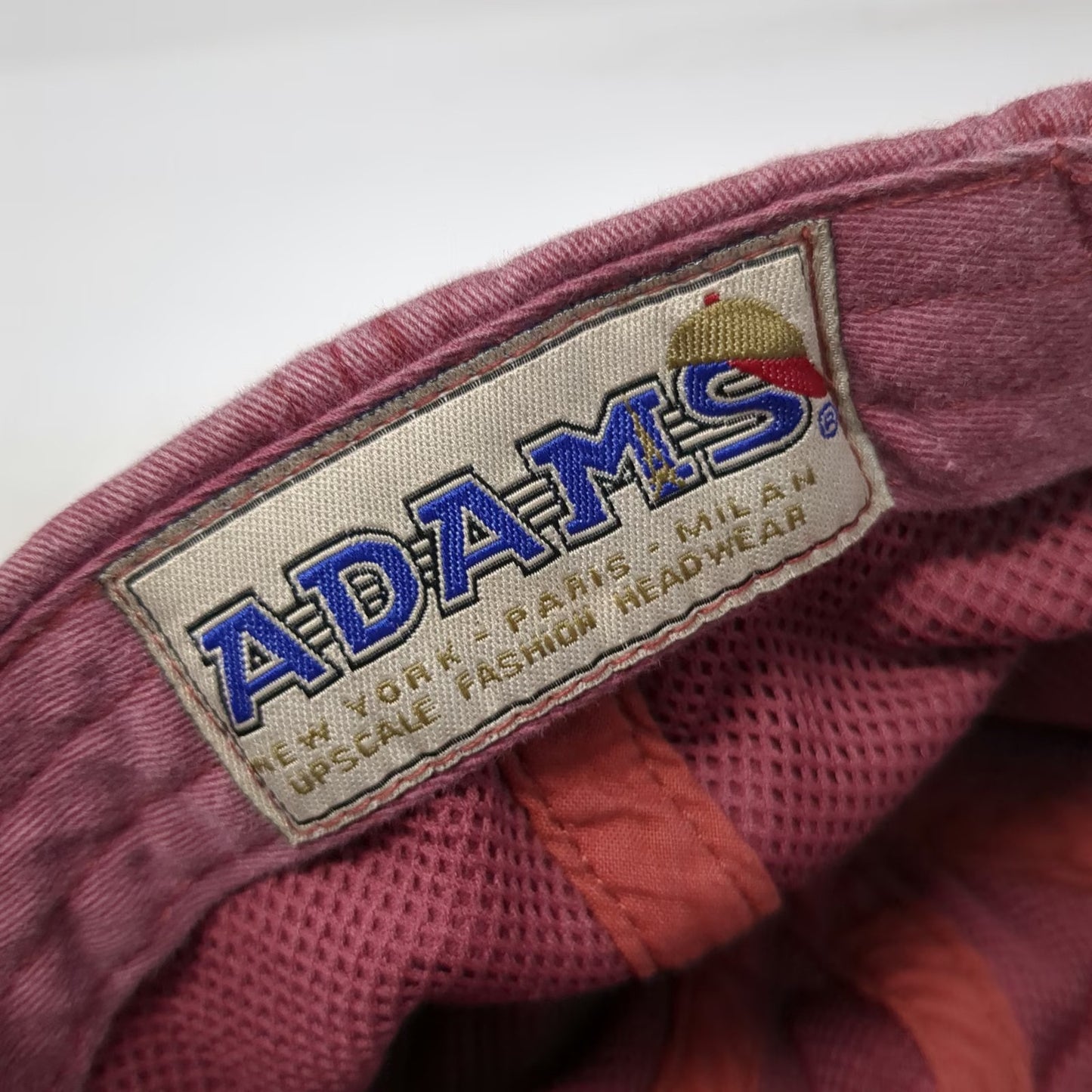 Adams Baseball Cap Red One Size SPB Contracting Slideback Leather Strap Hat