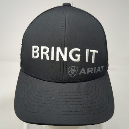 Ariat Trucker Hat Black One Size Snapback Mesh Back Bring It Logo Structured