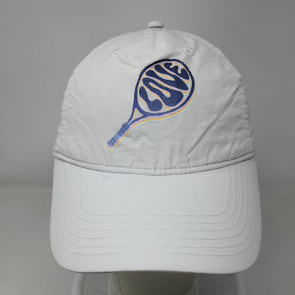 Love Strapback Hat White One Size Adjustable Graphic Print Vented Holes Nylon