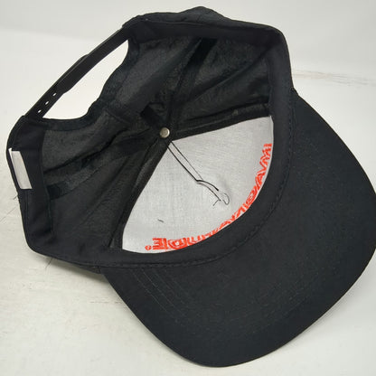 The Sportsman 5 Panel Hat Black Red Magnatude Snapback Rope Nylon Vintage