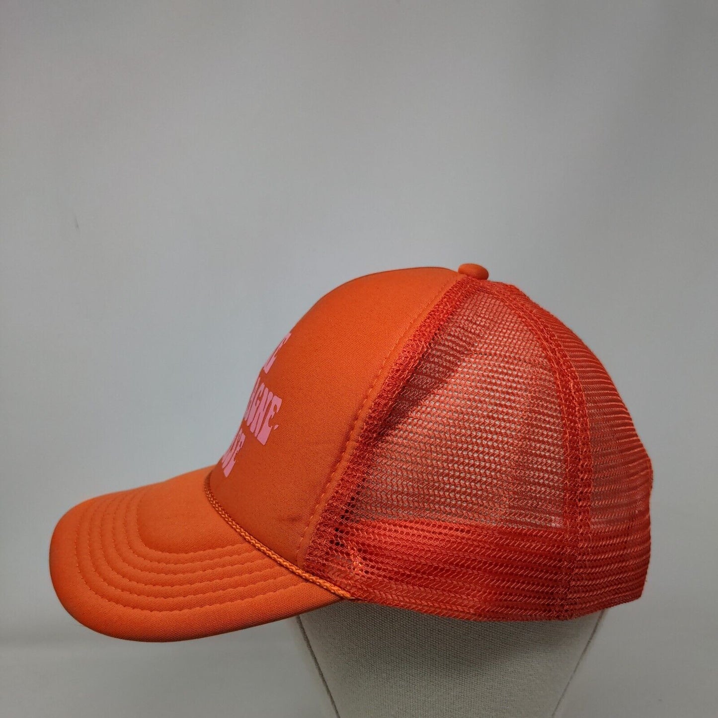 More Champagne Please Snapback Trucker Hat Orange OS Mesh Back Rope Nissun