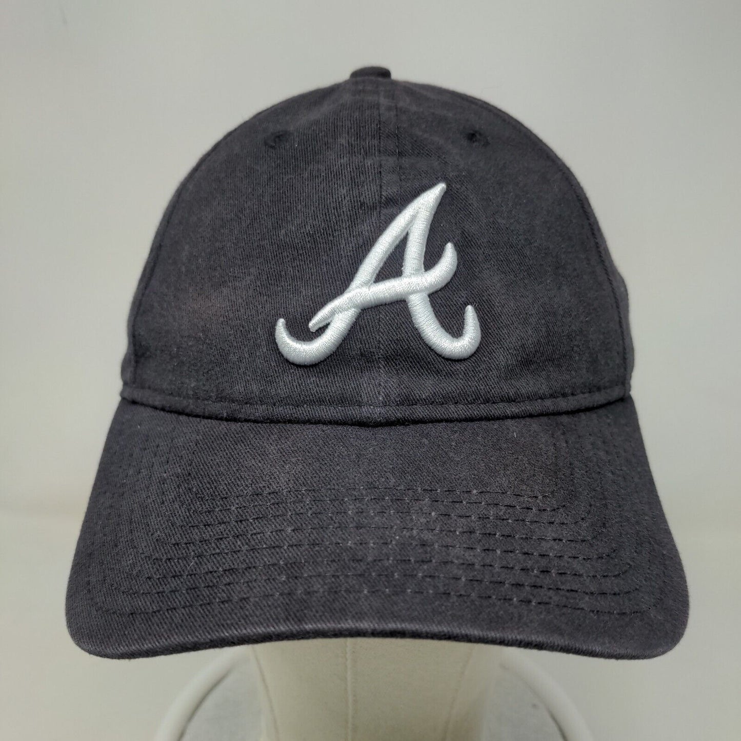 New Era Men's 9Twenty Slideback Hat Blue OSFM Embroidered Atlanta Braves Logo