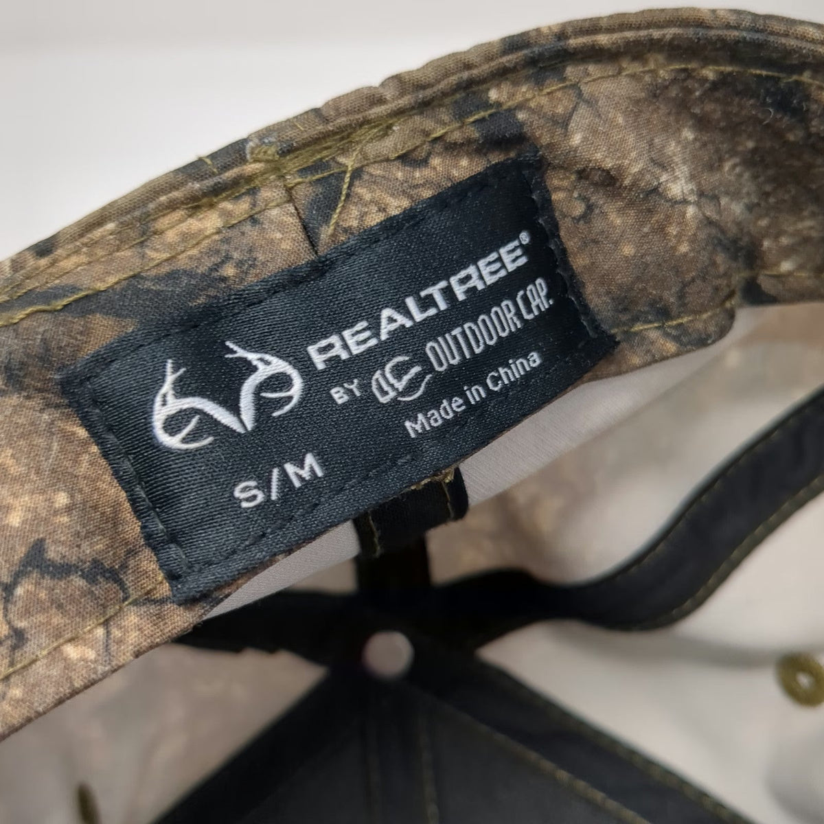 Realtree Timber Camouflage Baseball Cap Brown M Embroidered Logo Outdoor Hat