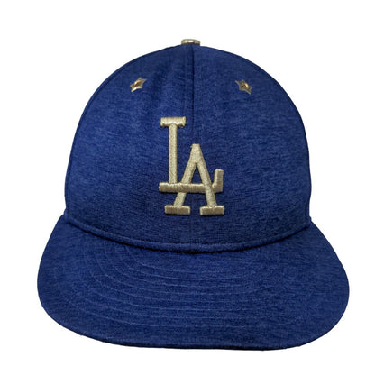 MLB LA Dodgers Fitted Hat Blue Size 7 1/8 Embroidered Logo New Era 59Fifty
