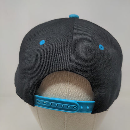Premium Men's Snapback Hat Black Blue Embroidered Southside Devil Logo