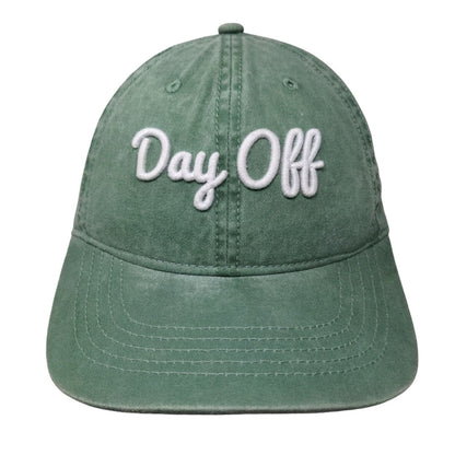 Day Off Slideback Hat Green OSFM Adjustable Embroidered Vented Holes 6 Panel
