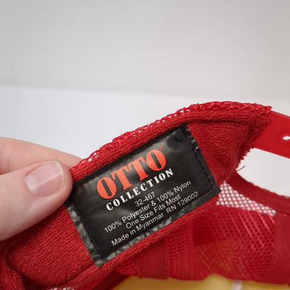 Bieber's Peaches Snapback Rope Trucker Hat Red One Size Mesh Back Otto