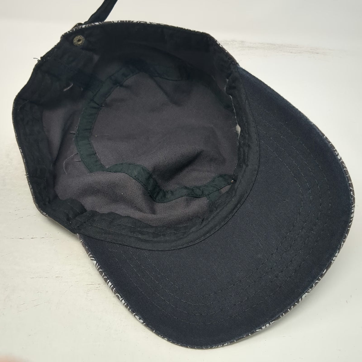 Amazonia Army Cap Black Gray One Size Geometric Tribal Pattern Slideback Hat