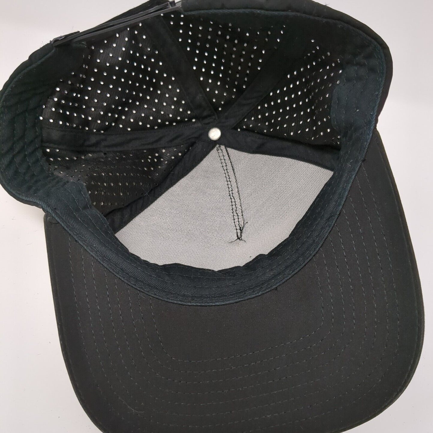 OVVN Snapback Hat Black One Size Adjustable Solid Laser Cut Perforated