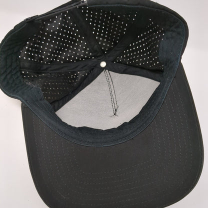 OVVN Snapback Hat Black One Size Adjustable Solid Laser Cut Perforated