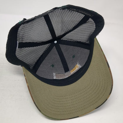 Richardson Trucker Hat Green Camo One Size American Flag Lund Mesh Back Snapback