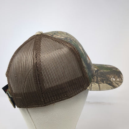 Port Authority Baseball Cap Brown One Size Camo Mesh Back Embroidered Logo Hat
