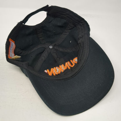 Dunkin Baseball Cap Black One Size Embroidered Logo Strapback Hat Coffee Donut