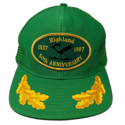 Sportcap Trucker Hat Green OS Highland 50th Anniversary Roadrunner Patch Vintage