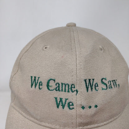 We Came We Saw We... Slideback Hat Tan One Size Adjustable Port & Company Cotton