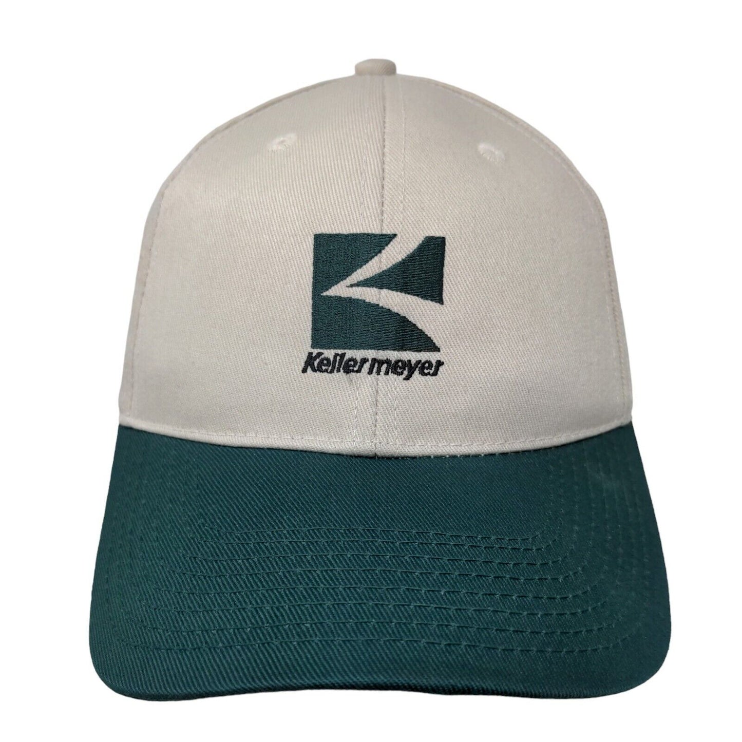 Kellermeyer Men's Strapback Hat Tan Green Adjustable Embroidered Logo