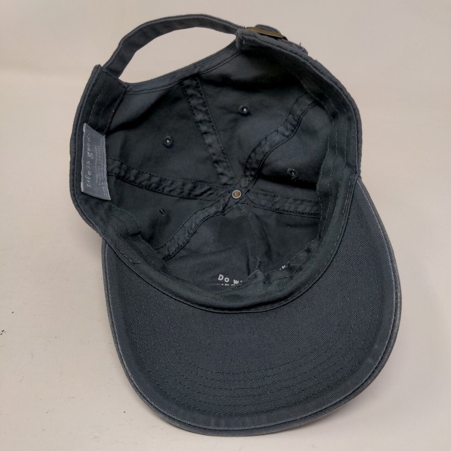 Life Is Good Slideback Hat Gray One Size Embroidered Adjustable 6 Panel