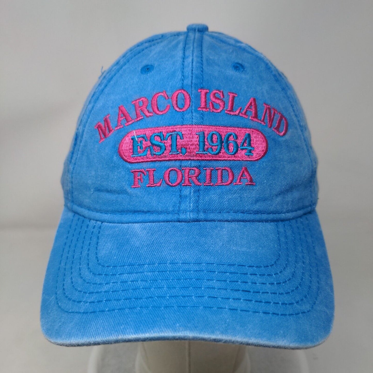 Marco Island Florida Strapback Hat Blue One Size Embroidered Alvin's Island