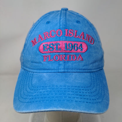 Marco Island Florida Strapback Hat Blue One Size Embroidered Alvin's Island