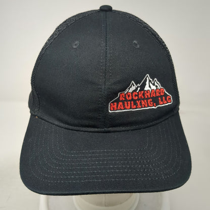 Port Authority Trucker Hat Black One Size Rockhard Hauling LLC Mountain Snapback
