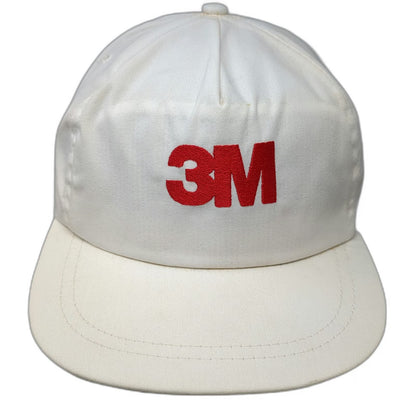 Cap America 5 Panel White 3M Red Logo Green Underbrim Snapback Hat Vintage