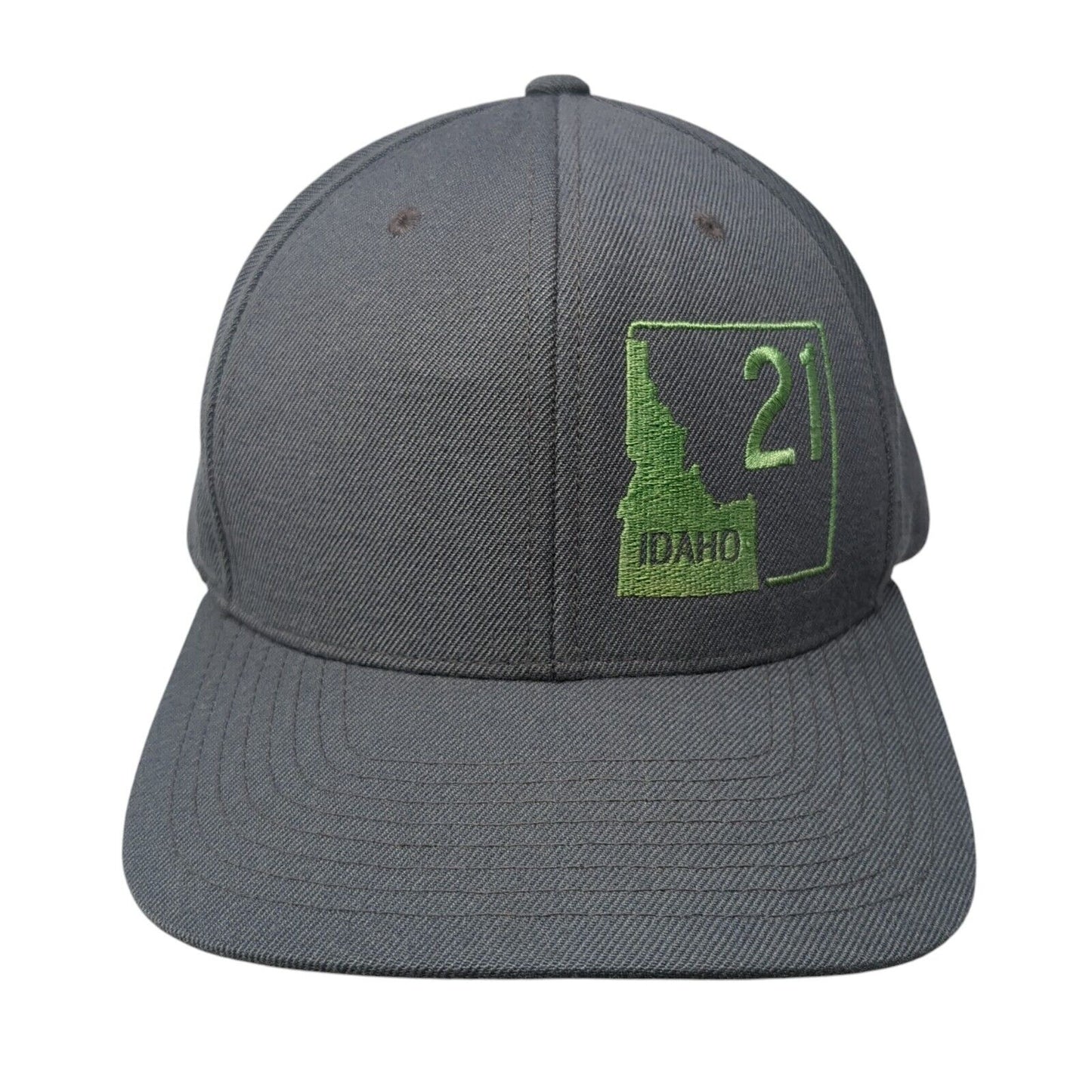 Idaho 21 Snapback Hat Gray One Size Adjustable Embroidered Yupoong