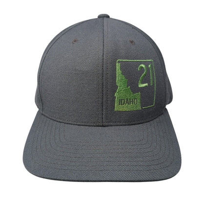 Idaho 21 Snapback Hat Gray One Size Adjustable Embroidered Yupoong
