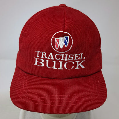 Trachsel Buick 5 Panel Red Hat One Size Corduroy Snapback Made in USA Logo