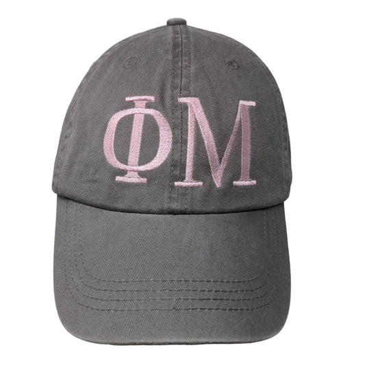 Alternative Women's Slideback Hat Gray Embroidered Phi Mu Sorority Logo