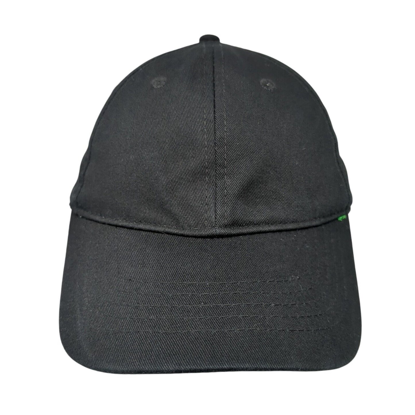 Unbranded Strapback Hat Black One Size Adjustable Vented Holes 6 Panel Blank
