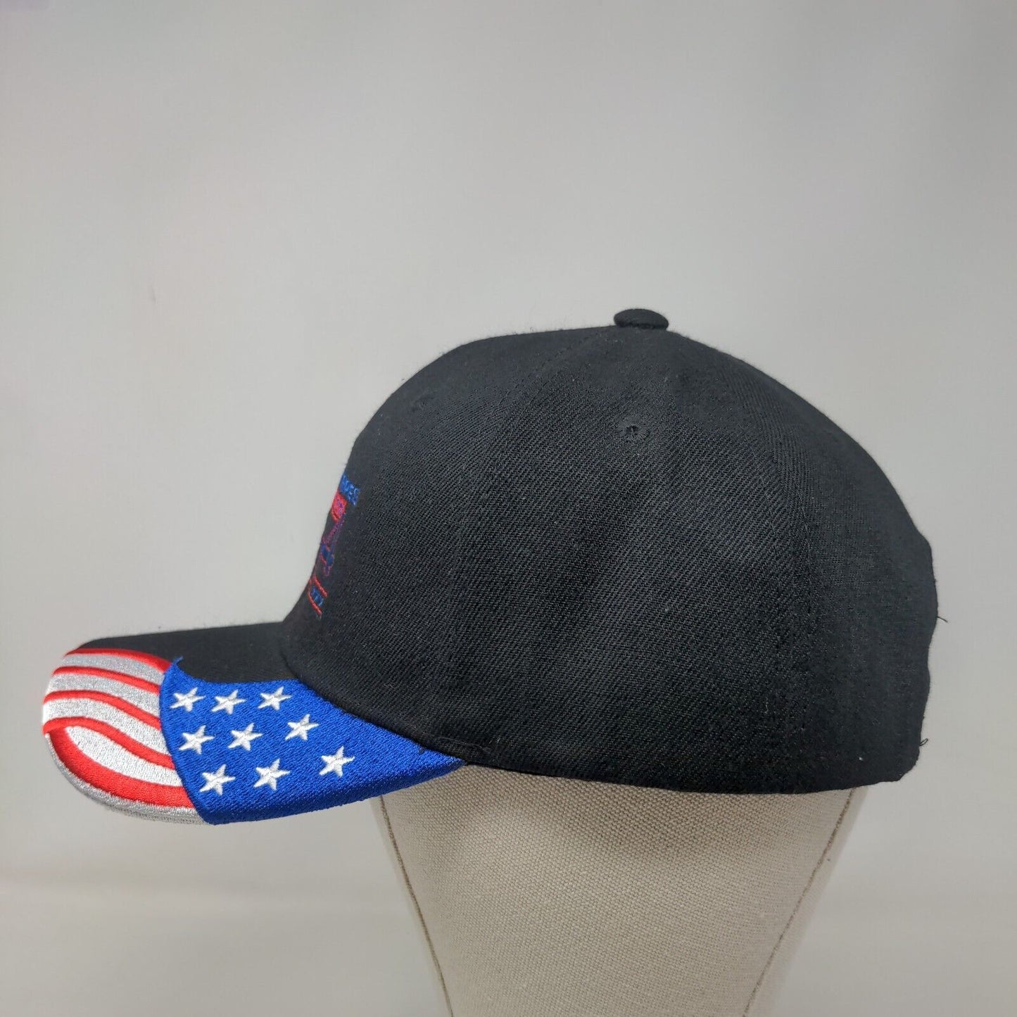 GQHA Stars And Stripes And Big A Strapback Hat Black OSFM Embroidered