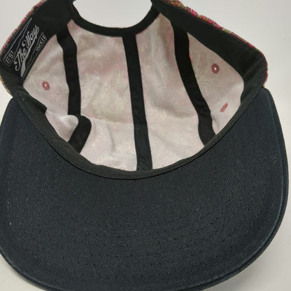 The Way 5 Panel Pink Paisley Hat One Size Strapback Flat Brim Patch Floral