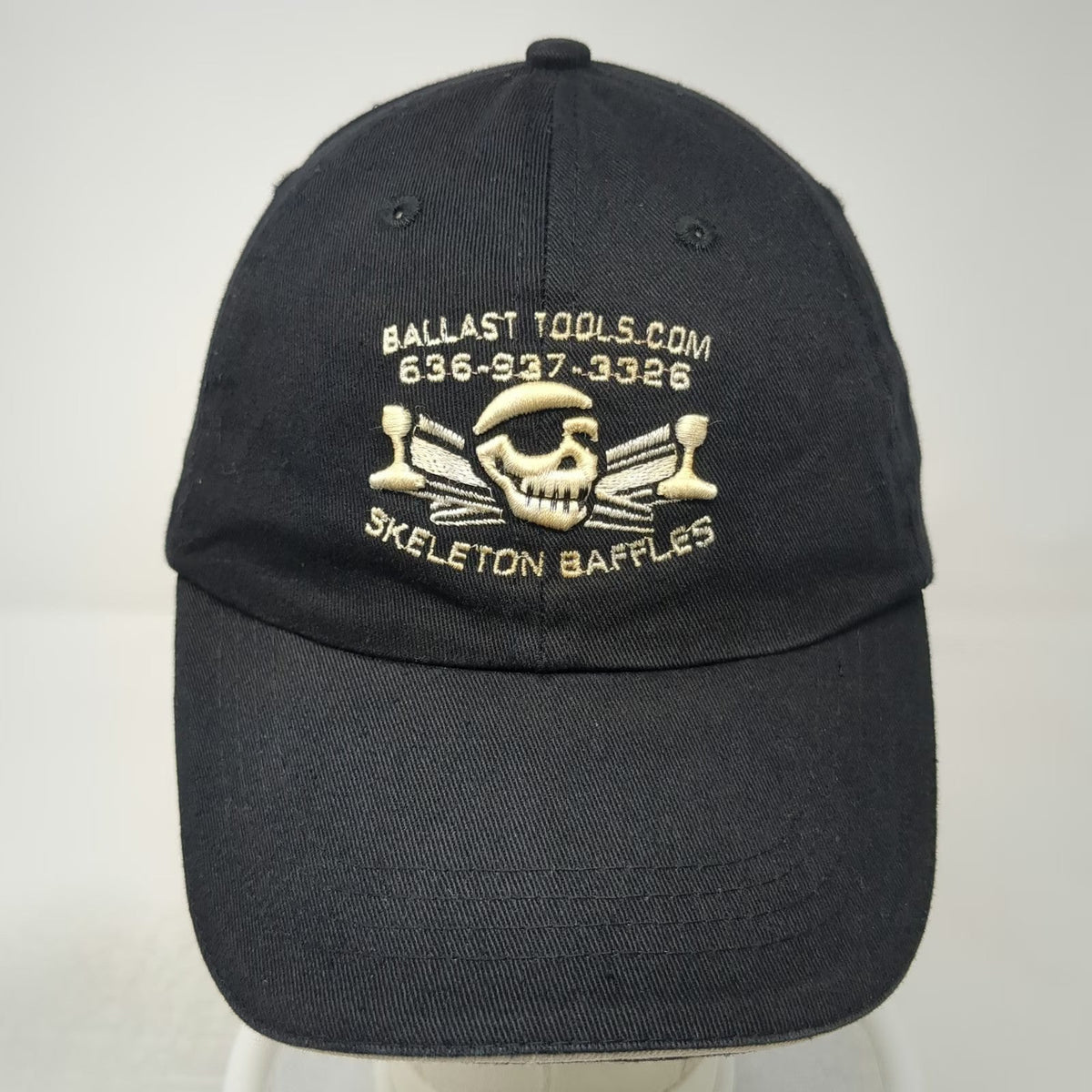 Hit Wear Baseball Cap Black One Size Skeleton Baffles Railroad Slideback Hat