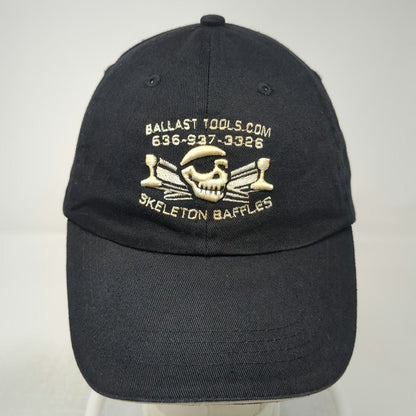 Hit Wear Baseball Cap Black One Size Skeleton Baffles Railroad Slideback Hat