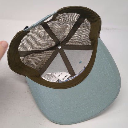 Patagonia Trucker Hat Blue Brown One Size Fitz Roy Mountain Logo Mesh Snapback